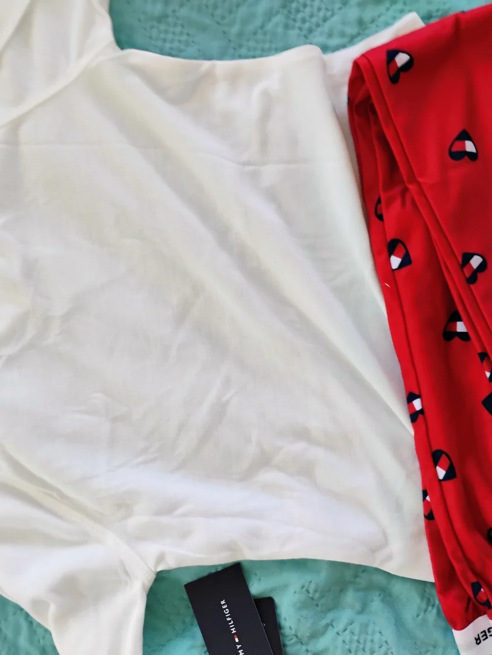 Tommy Hilfiger Kids White and Red Pajama Set